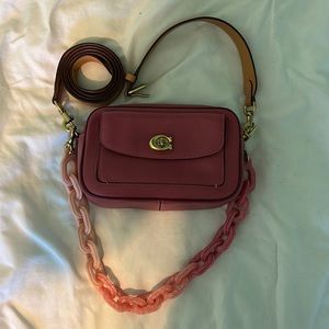Coach pink camera bag